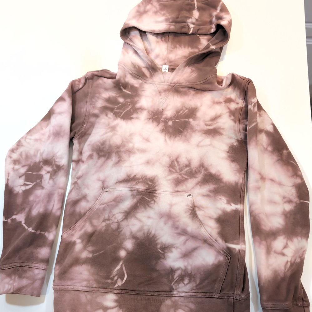 Lululemon All Yours Hoodie Tie Dye Size 2 Pink Brown‎ Kangaroo Pocket